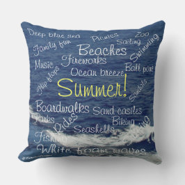 Summer Fun Redewendungen Beach Waves Reversible Kissen
