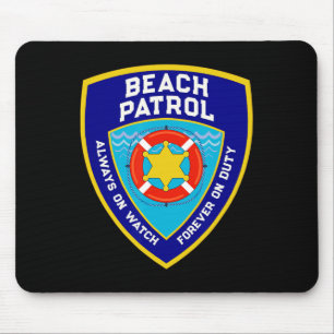 Summer Funny Beach Patrol Ocean Forever auf Duty L Mousepad