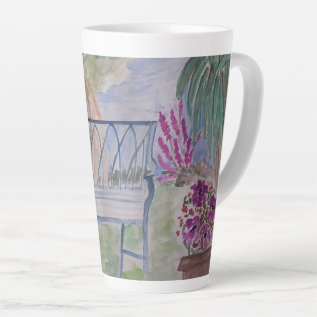 Summer Garden Bench Latte Tasse (Rechte Ecke)