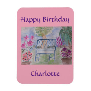 Summer Garden Bench Magnet