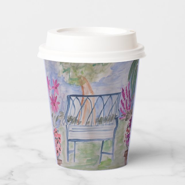 Summer Garden Bench Pappbecher (Vorderseite)