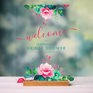 Summer Garden Blumen Brautparty Willkommen Acrylschild
