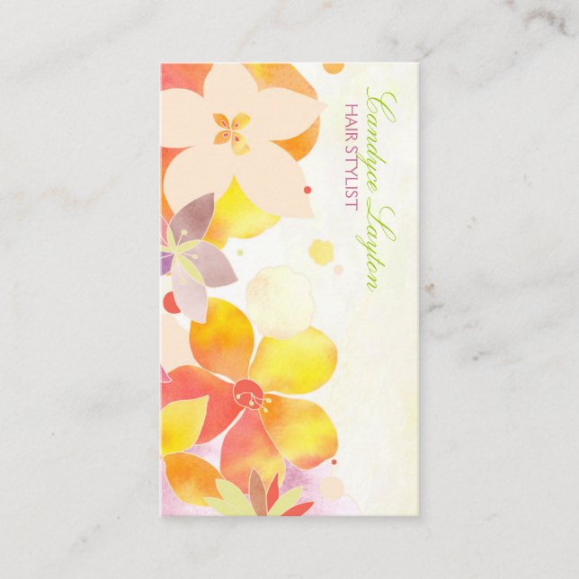Summer Garden Breeze Hair Stylist Visitenkarte (Vorderseite)