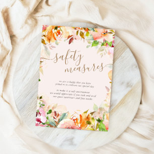 Summer Garden Floral Hochzeitssicherheitsmaßnahmen Begleitkarte