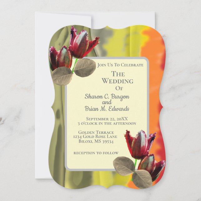 Summer Garden Floral Tulip Grüne Hochzeit (Vorderseite)