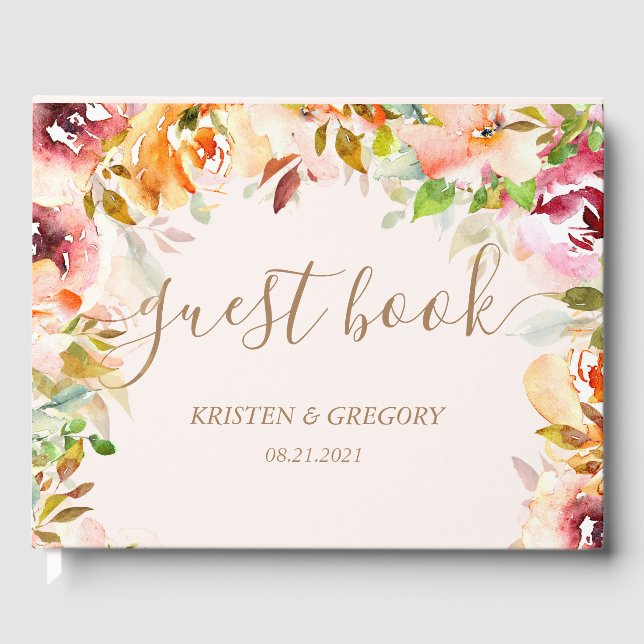 Summer Garden Floral Wedding Gästebuch (Vorderseite)