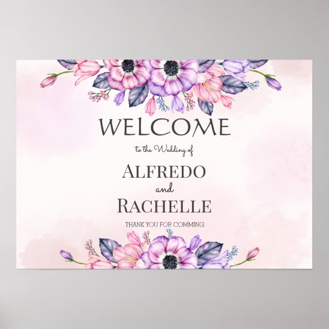 Summer Garden Floral Wedding Poster (Vorne)