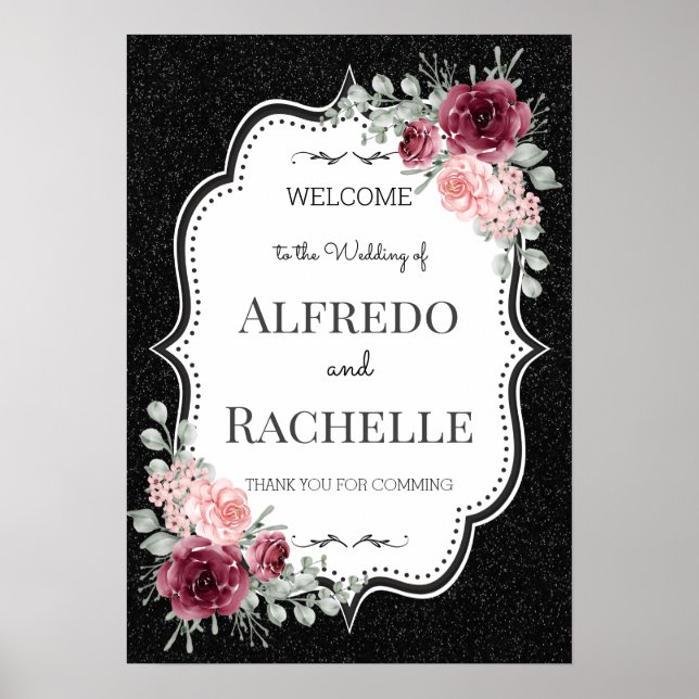 Summer Garden Floral Wedding Poster (Vorne)
