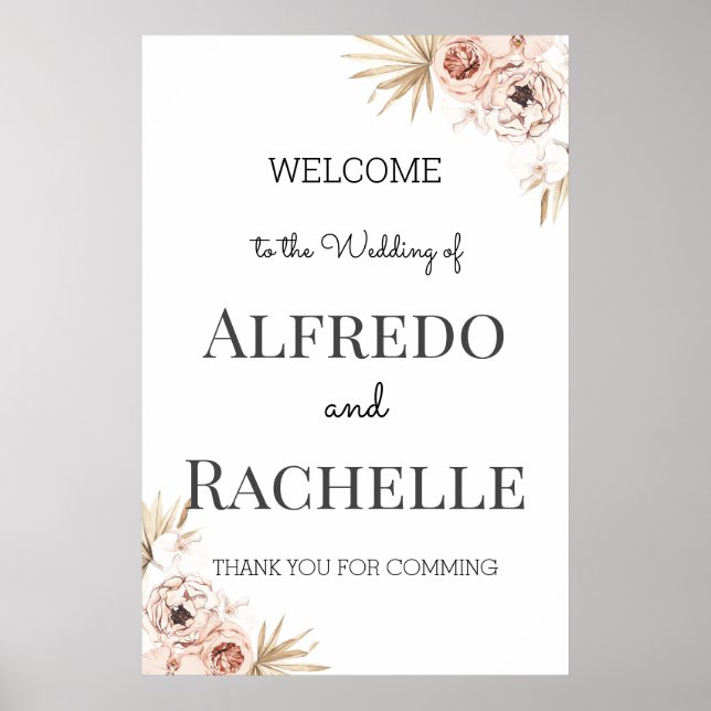 Summer Garden Floral Wedding Poster (Vorne)