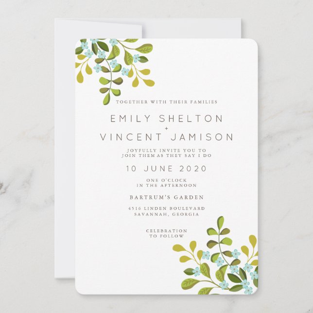 Summer Garden Floral Wedding Suite Einladung (Vorderseite)