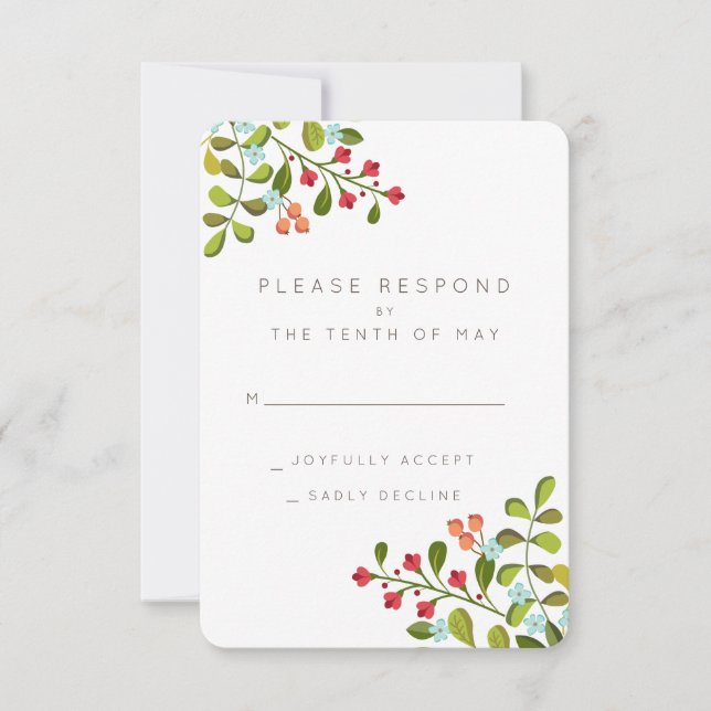 Summer Garden Floral Wedding Suite RSVP Card (Vorderseite)