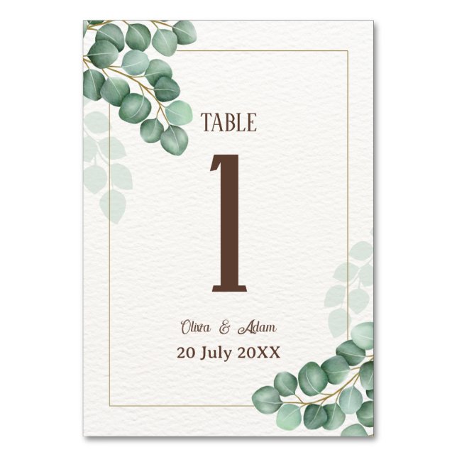 Summer Garden Floral Wedding Tischnummer (Vorderseite)