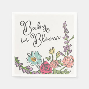 Summer Garden Party Bright Floral Baby Dusche Serviette