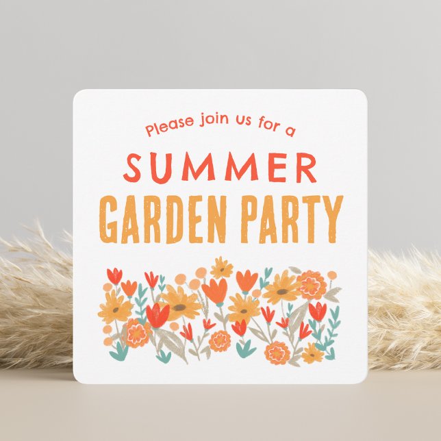 Summer Garden Party Einladung (Summer Garden Party Square Invitation - Front)