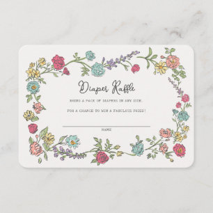 Summer Garden Party Floral Diaper Beilage Begleitkarte