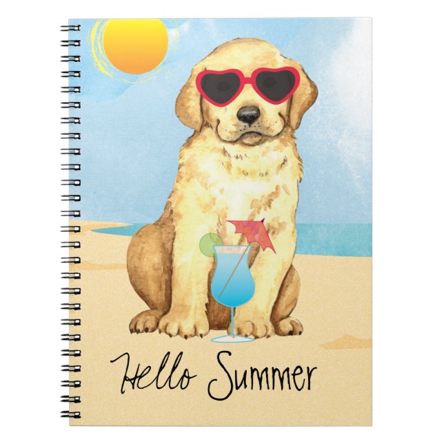 Summer Gelbe Labrador Notebook Notizblock (Vorderseite)
