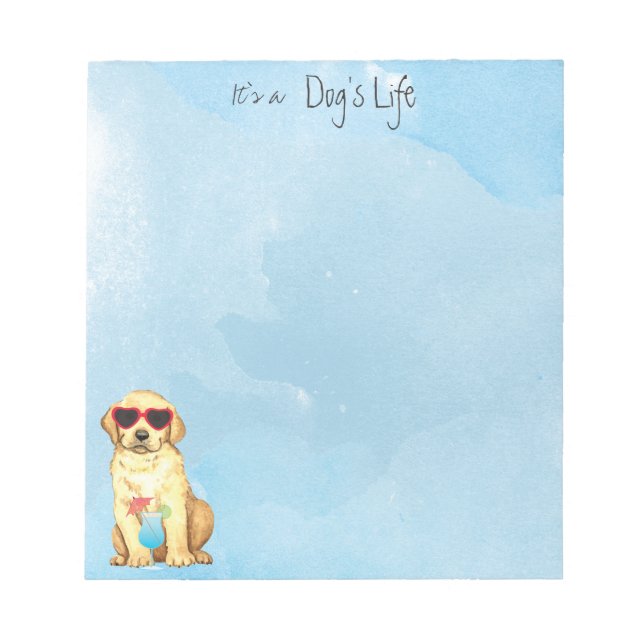 Summer Gelbe Labrador Notepad Notizblock (Vorderseite)