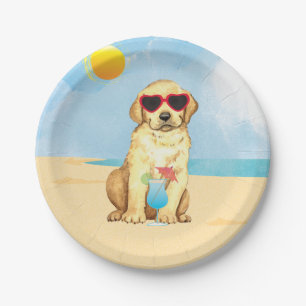 Summer Gelbe Labrador Paper Plate Pappteller