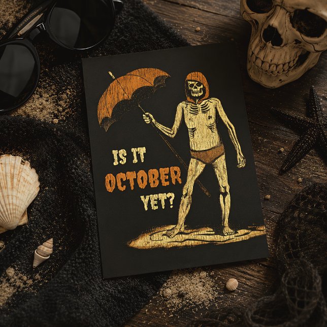 Summer Ghoul Skeleton am Strand Postkarte (Von Creator hochgeladen)