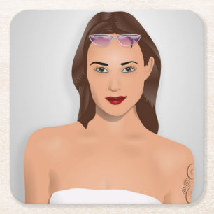 SUMMER GIRL RECHTECKIGER PAPPUNTERSETZER
