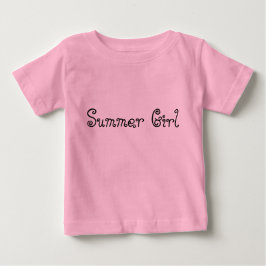 Summer Girl Typografy Baby Tutu Bodysuit Pink Baby T-shirt
