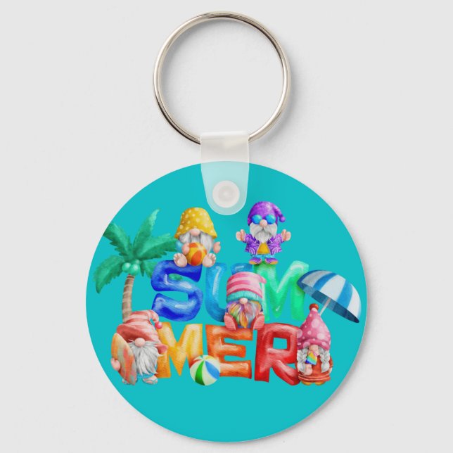 Summer Gnomes Key Chains Schlüsselanhänger (Vorderseite)