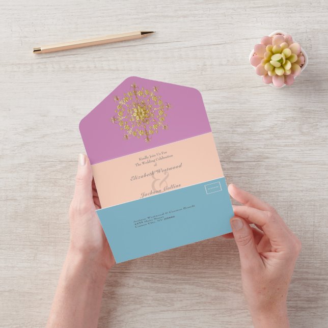 Summer Gold Mandala Wedding All In One Einladung (Video)