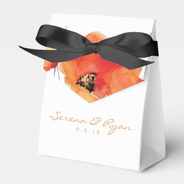 Summer Golden Poppy Wedding Geschenkschachtel (Vorderseite)