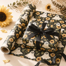 Summer Goth Geister und Sonnenblumen Spooky Geschenkpapier