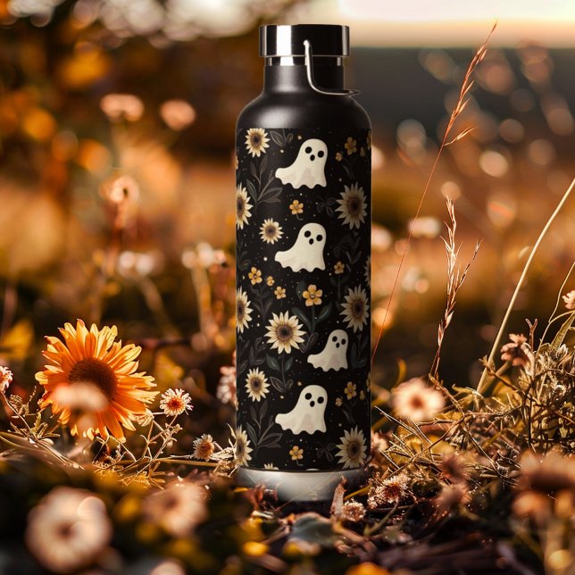 Summer Goth Geister und Sonnenblumen Spooky Trinkflasche (Von Creator hochgeladen)