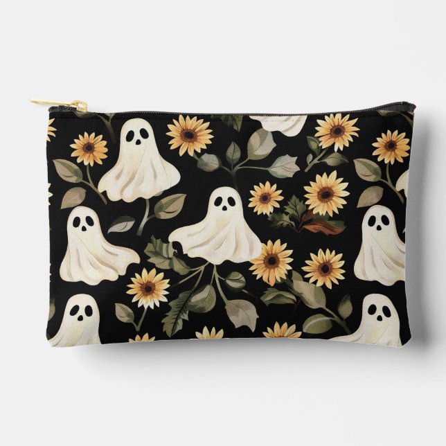 Summer Goth Geister und Sonnenblumen Spooky Zubehörtasche (Vorderseite)