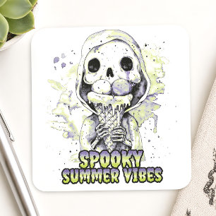 Summer Goth Spooky Summer Vibes Quadratischer Aufkleber