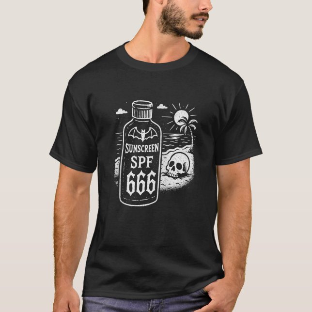 Summer Goth Sunscreen SPF 666 Zip  T-Shirt (Vorderseite)