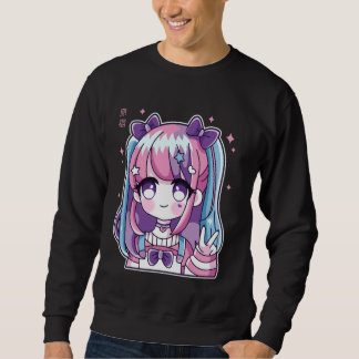 Summer Gothic Anime Aesthetic Pastel Harajuku Girl Sweatshirt