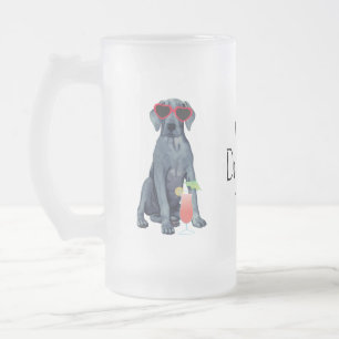 Summer Great Dane Mattiert Glass Beer Tasse