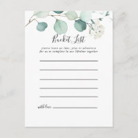 Summer Green Eukalyptus Foliage Bucket List Cards