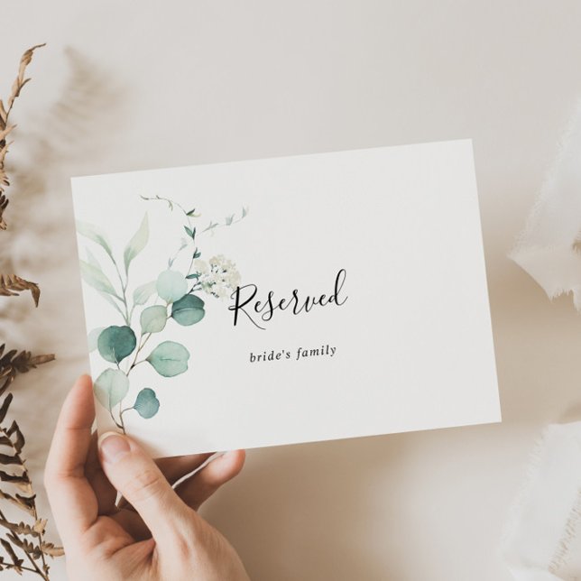 Summer Green Eukalyptus Wedding Reservierte Zeiche (Von Creator hochgeladen)