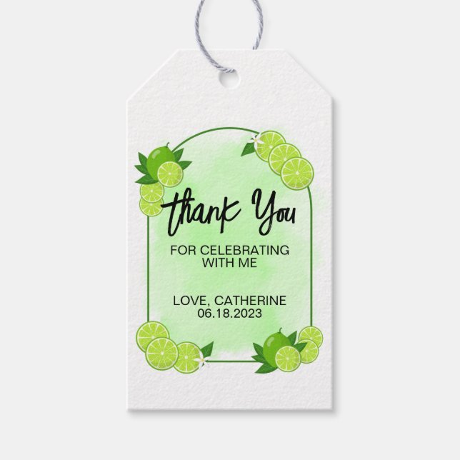 Summer Green Limon Citrus Gift Tag Geschenkanhänger (Vorderseite)