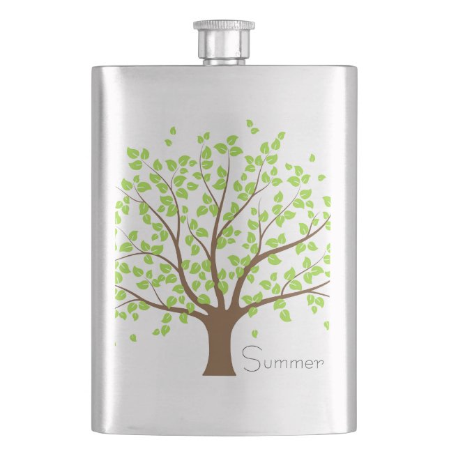 Summer Green Tree Flachmann (Vorderseite)