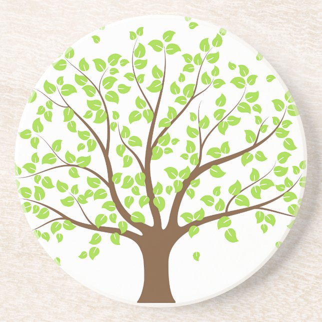 Summer Green Tree Sandstein Untersetzer (Vorne)