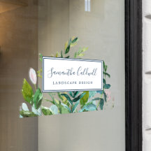 Summer Greenery Business Door Window Cling