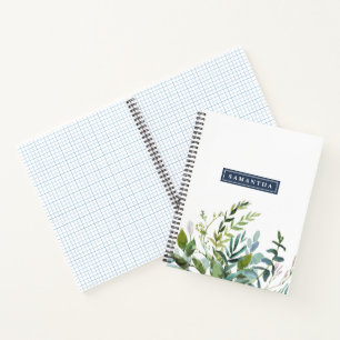 Summer Greenery Graph Paper Notizbuch