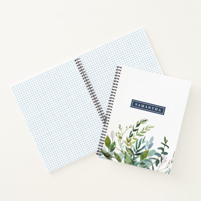 Summer Greenery Graph Paper Notizbuch (Innenseite)