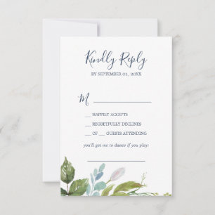 Summer Greenery Song Request RSVP Card Karte