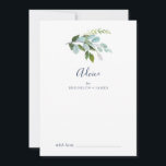 Summer Greenery Wedding Hinweiskarte<br><div class="desc">Die Hochzeitsratenkarte im Grünen ist ideal für eine elegante Hochzeit im Sommer und kann für jede Veranstaltung verwendet werden. Das botanische Design besticht durch eine üppige Anordnung von gemalten Aquarelleukalyptusfarben, Grünpflanzen und grünen Blätter mit subtilen Blumenzwiebeln in Rosa. Diese Ratschläge können als Gästebuchalternative für Hochzeitsempfang, Brautparty, Babydusche oder Abschlussfeier verwendet...</div>