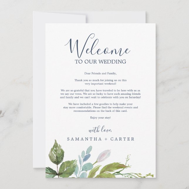 Summer Greenery Willkommensbrief & Tour (Vorderseite)