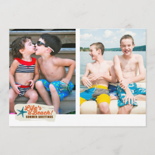 Summer Greetings Beach Flat Karte