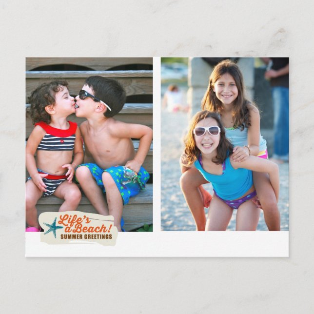 Summer Greetings Beach Postkarte (Vorderseite)