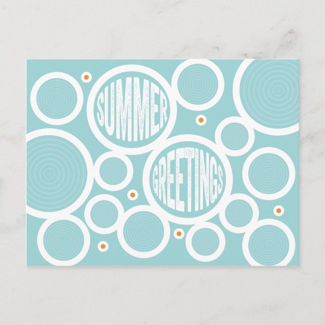 Summer Greetings Circles Postkarte (Vorderseite)