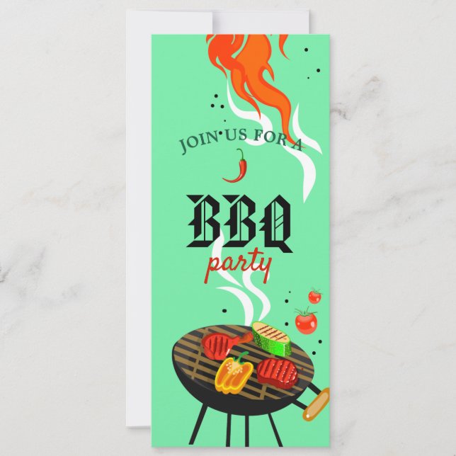 Summer GRILLEN Cookout Grillen Outdoor Party Einladung (Vorderseite)
